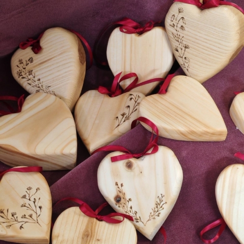 wooden hearts